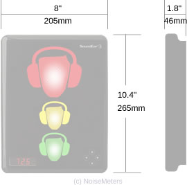 noise warning sign dimensions